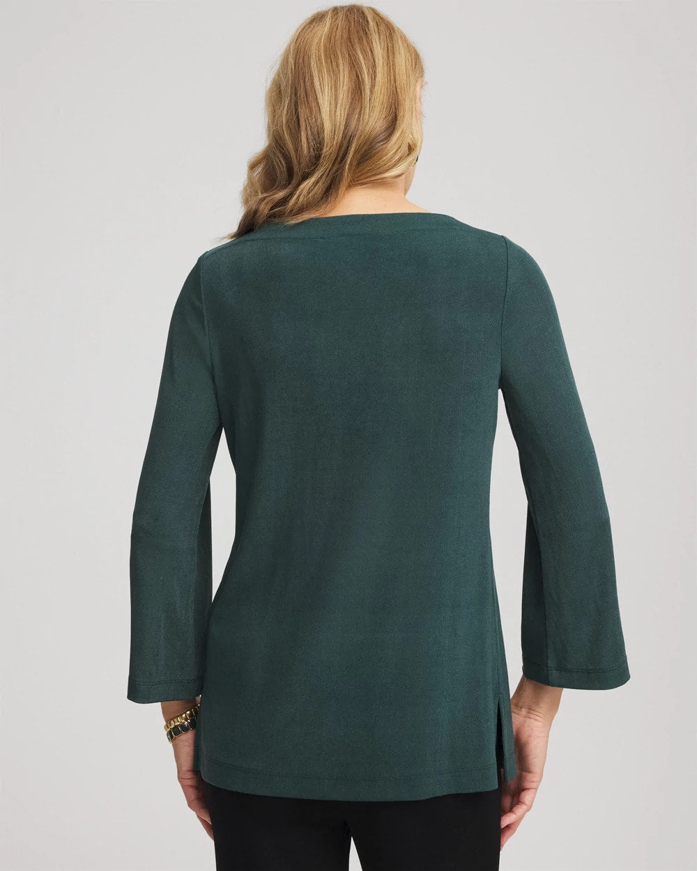 Chico's Online Darkest Spruce Travelers™ Artisanal Boatneck Tunic