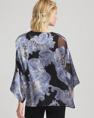 Chico's On Sale Canyon Blue Travelers™ Collection Paisley Burnout Jacket