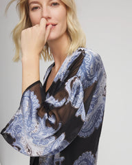 Chico's On Sale Canyon Blue Travelers™ Collection Paisley Burnout Jacket
