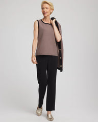 Chico's For Sale Deep Taupe Travelers™ Tipped Sweater Tank