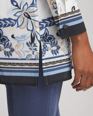 Chico's Sale Canyon Blue Travelers™ Collection Paisley Mesh Shirt Jacket