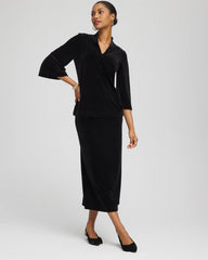Chico's On Sale Travelers Black Travelers™ Velvet V-Neck Kimono Sleeve Top