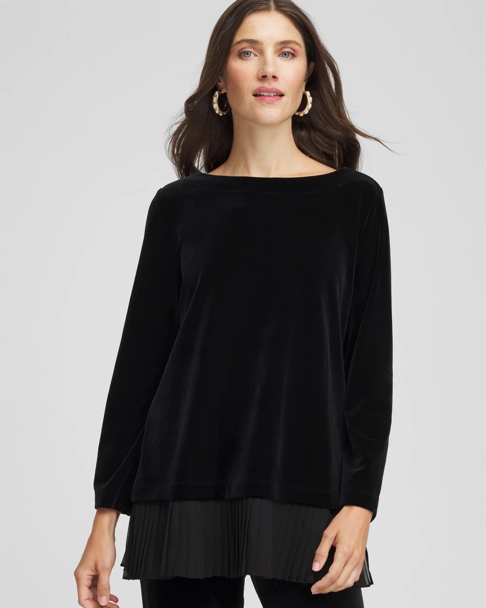 Chico's For Sale Travelers Black Travelers™ Chiffon Hem Velvet Tunic