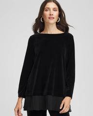 Chico's For Sale Travelers Black Travelers™ Chiffon Hem Velvet Tunic
