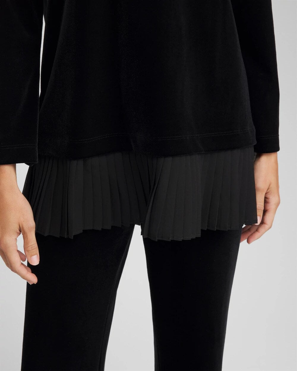Chico's For Sale Travelers Black Travelers™ Chiffon Hem Velvet Tunic