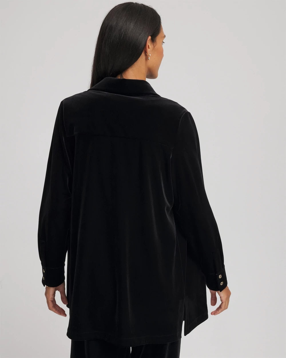 Chico's Online Travelers Black Travelers™ Velvet Button-Down Shirt
