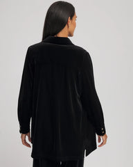 Chico's Online Travelers Black Travelers™ Velvet Button-Down Shirt