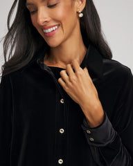 Chico's Online Travelers Black Travelers™ Velvet Button-Down Shirt