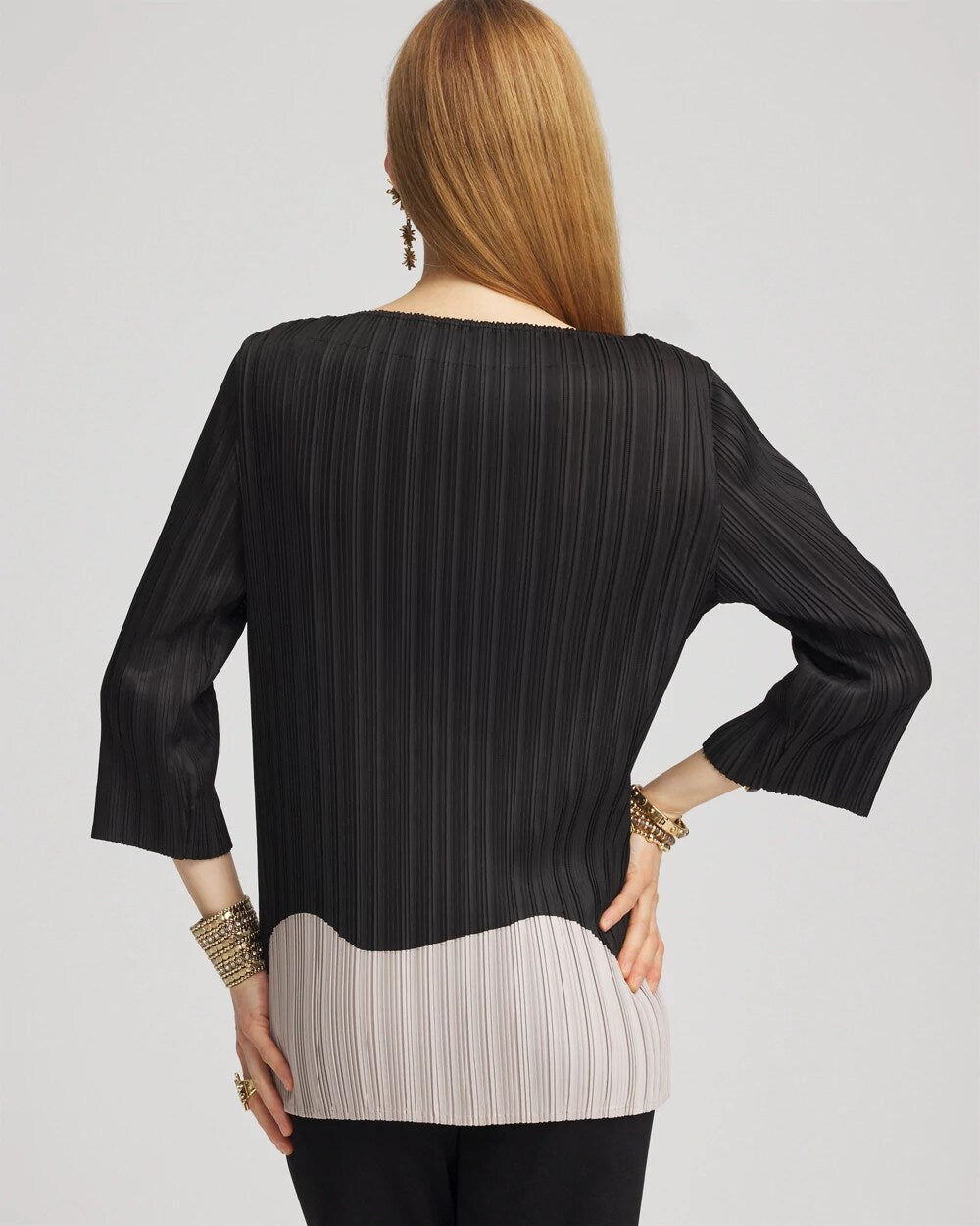 Chico's Discount Travelers Black Travelers™ Collection Pleated Top