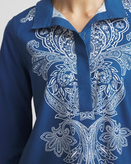 Chico's On Sale Seaport No Iron™ Paisley Buttonback Tunic