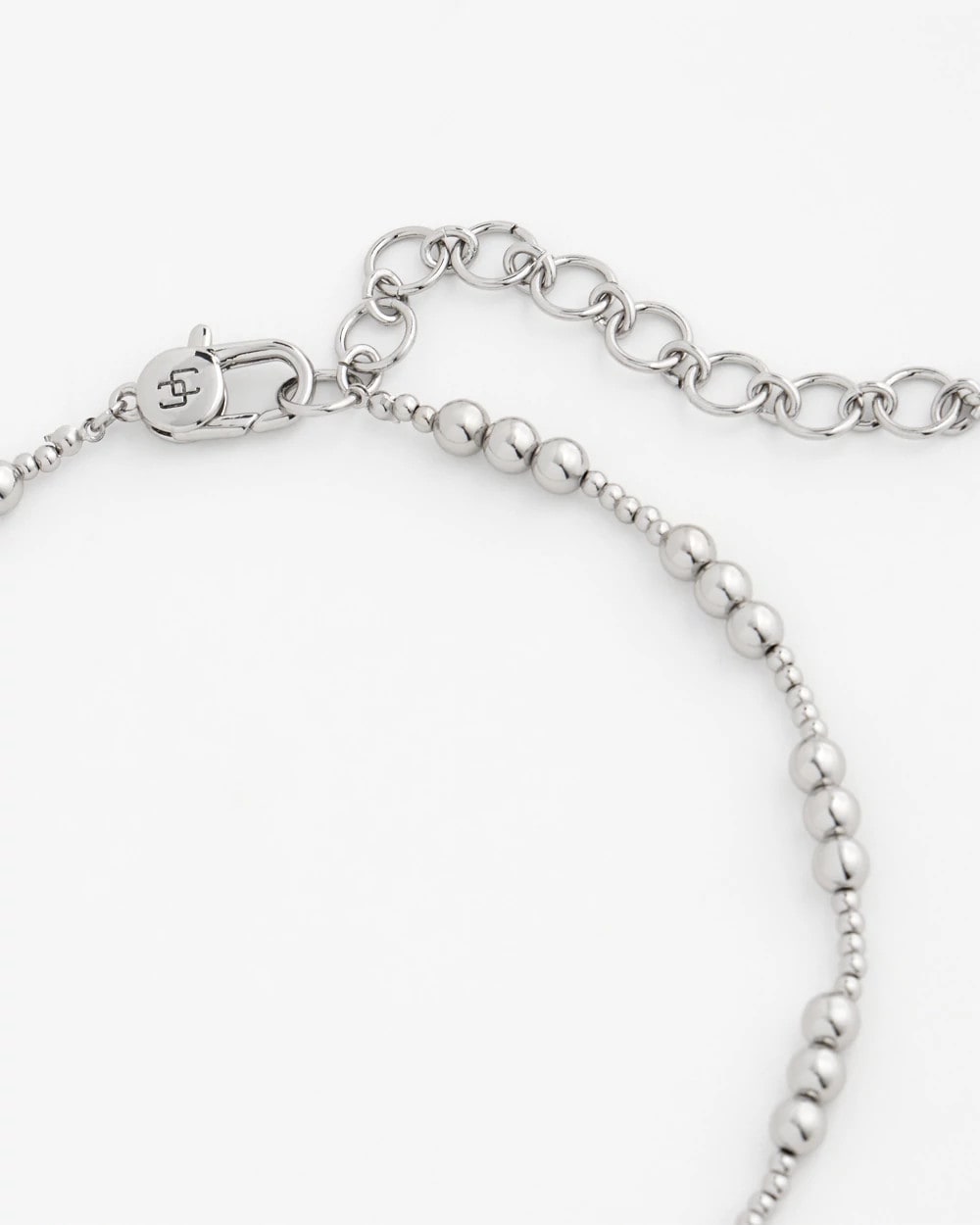 Chico's Online Silver Silvertone Beaded Necklace