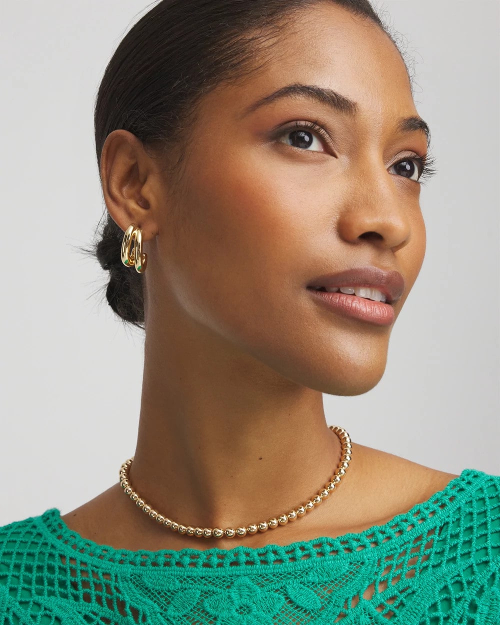 Chico's Discount Gold Golden Beaded Necklace