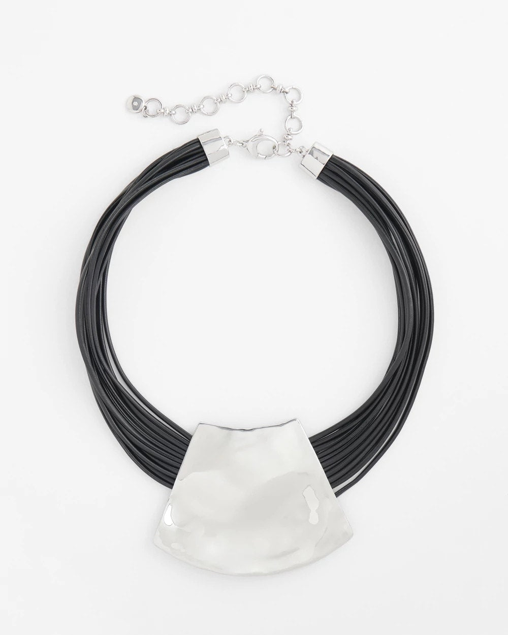 Chico's Sale Black/Silver Pendant Bib Necklace