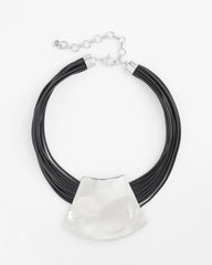 Chico's Sale Black/Silver Pendant Bib Necklace