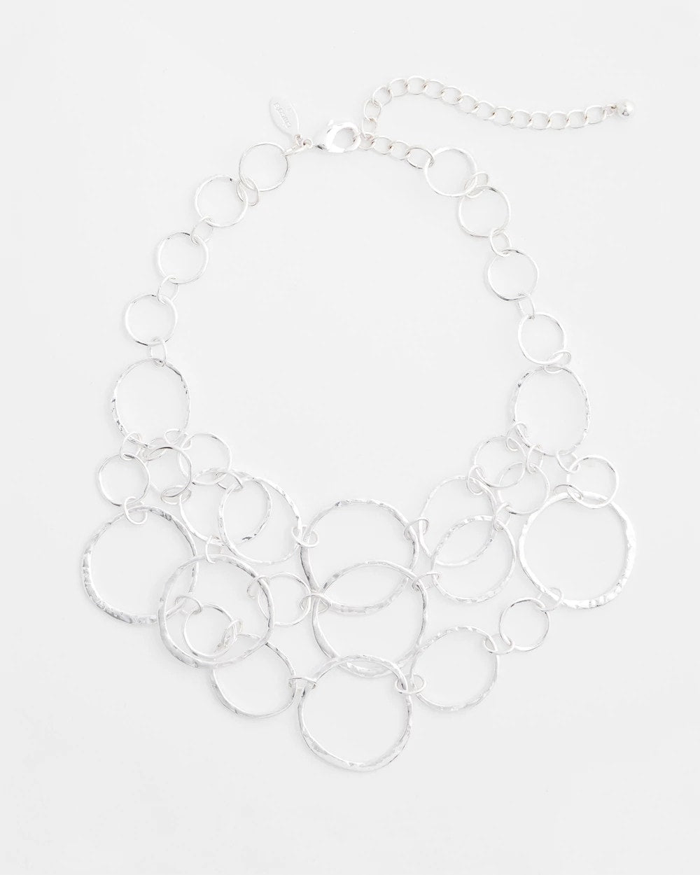 Chico's On Sale Silver Short Silvertone Multi-Strand Link Necklace