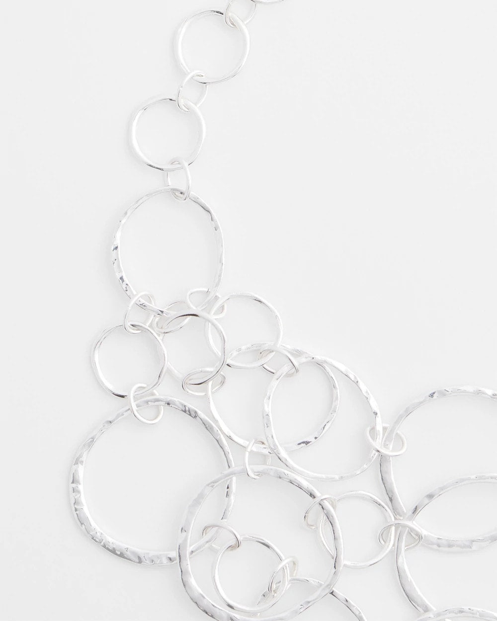 Chico's On Sale Silver Short Silvertone Multi-Strand Link Necklace
