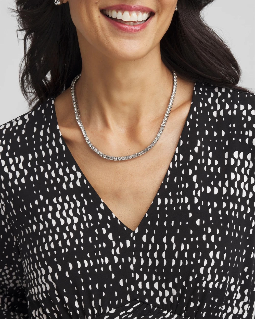 Chico's Outlet Silver Silver Tennis Necklace