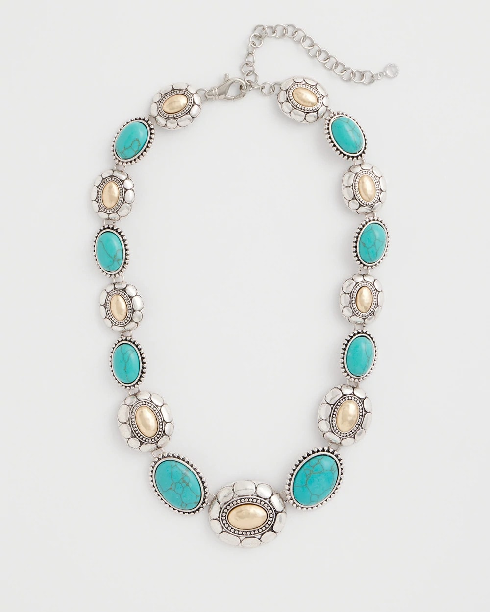 Chico's Online Turquoise Turquoise Mixed Metal Collar Necklace