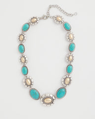 Chico's Online Turquoise Turquoise Mixed Metal Collar Necklace