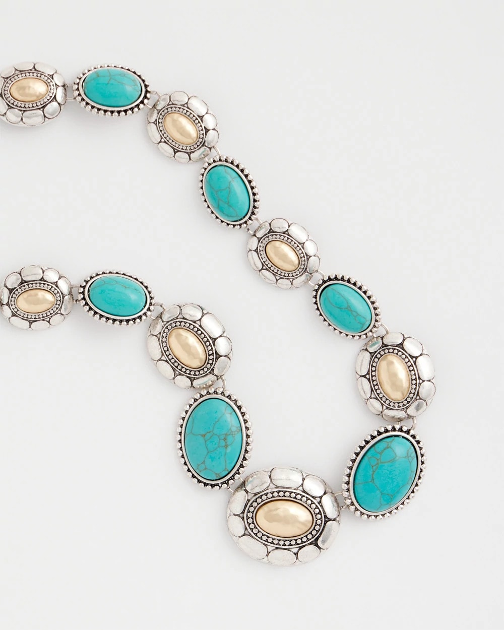 Chico's Online Turquoise Turquoise Mixed Metal Collar Necklace