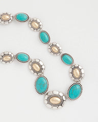 Chico's Online Turquoise Turquoise Mixed Metal Collar Necklace