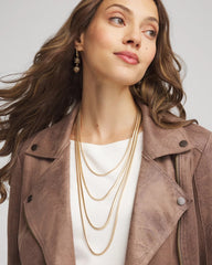 Chico's Sale Gold Multi-Layer Snake Chain Necklace