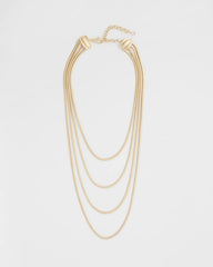 Chico's Sale Gold Multi-Layer Snake Chain Necklace
