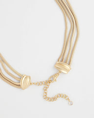Chico's Sale Gold Multi-Layer Snake Chain Necklace