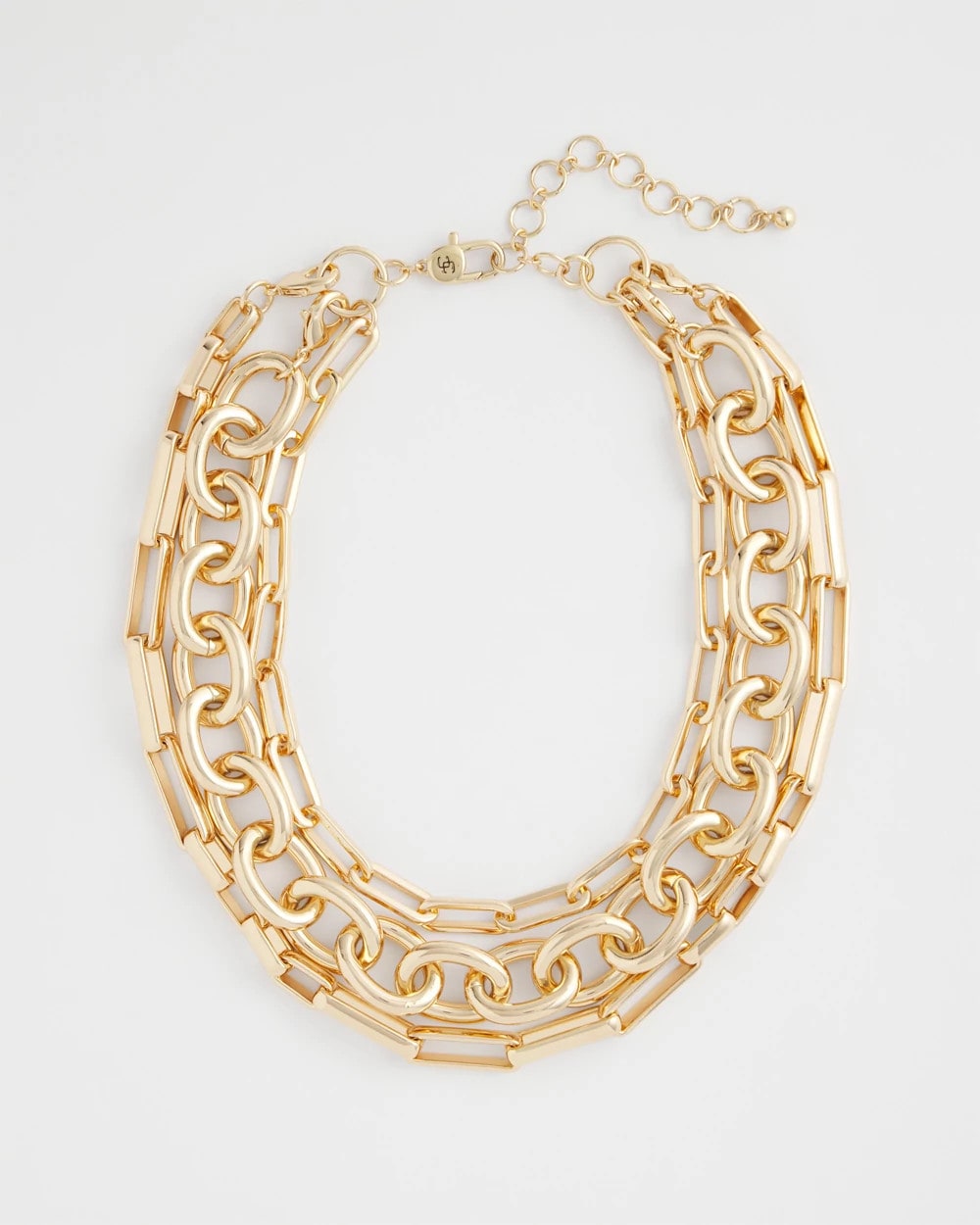 Chico's Outlet Gold Convertible Three-Strand Chain Necklace
