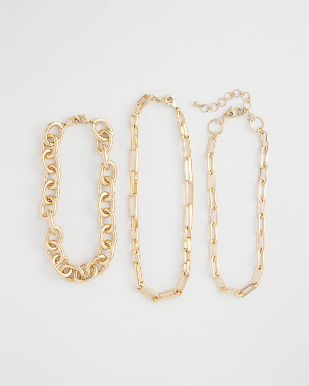 Chico's Outlet Gold Convertible Three-Strand Chain Necklace