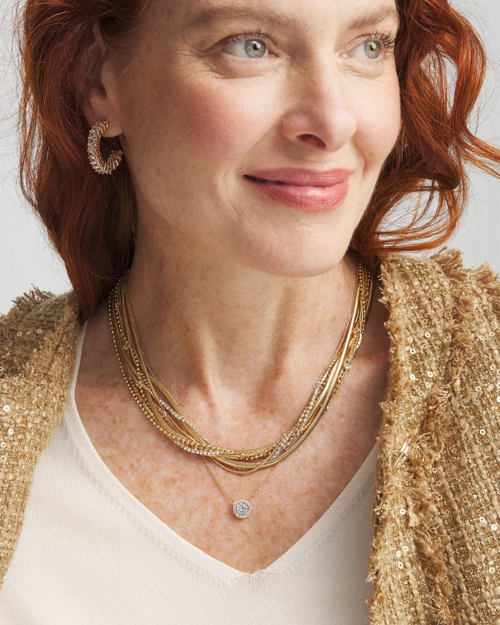 Chico's For Sale Gold Gold Tone Drop Stone Necklace