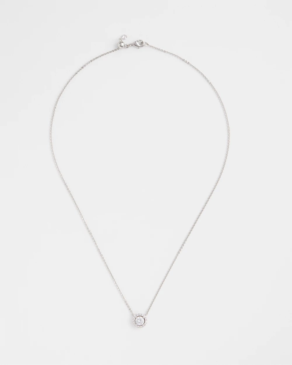 Chico's Outlet Silver Silver Tone Drop Stone Necklace