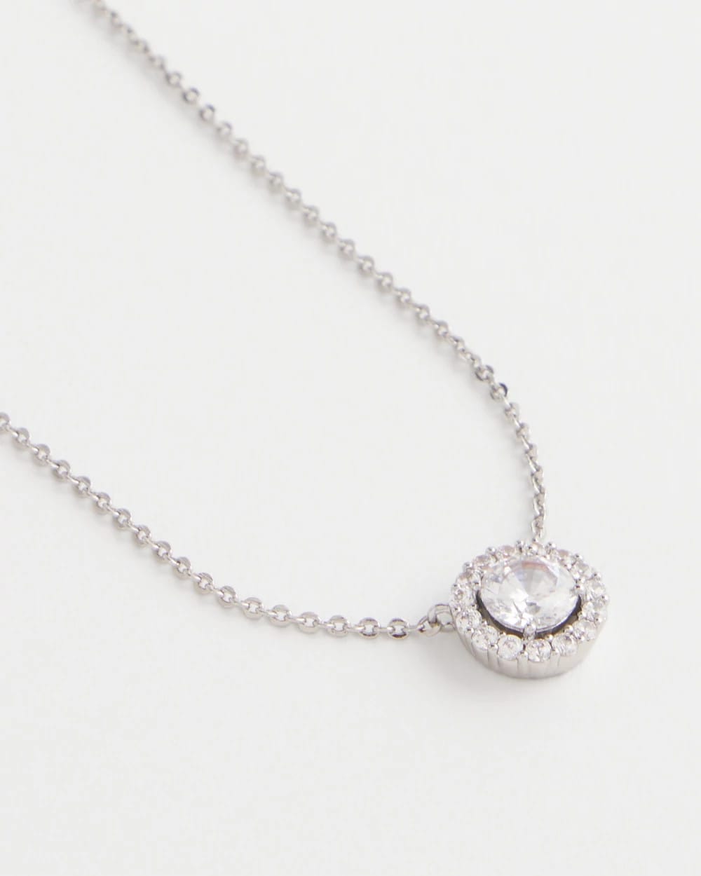 Chico's Outlet Silver Silver Tone Drop Stone Necklace