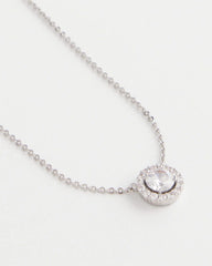 Chico's Outlet Silver Silver Tone Drop Stone Necklace