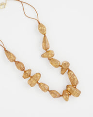 Chico's Sale Neutral Gold Foil Long Single Strand Necklace