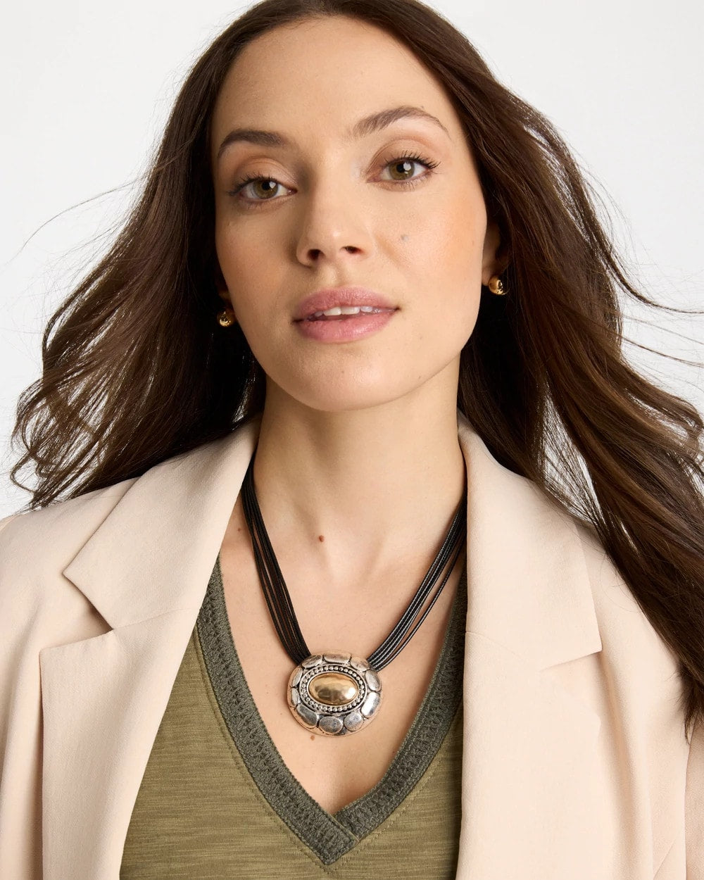 Chico's On Sale Mixed Metals Mixed Metal Pendant Necklace
