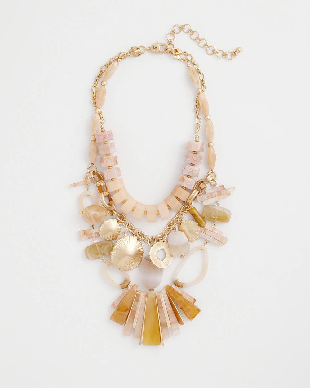 Chico's Discount Neutral Chico's Originals Neutral Stone Bib Necklace