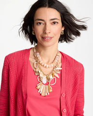 Chico's Discount Neutral Chico's Originals Neutral Stone Bib Necklace