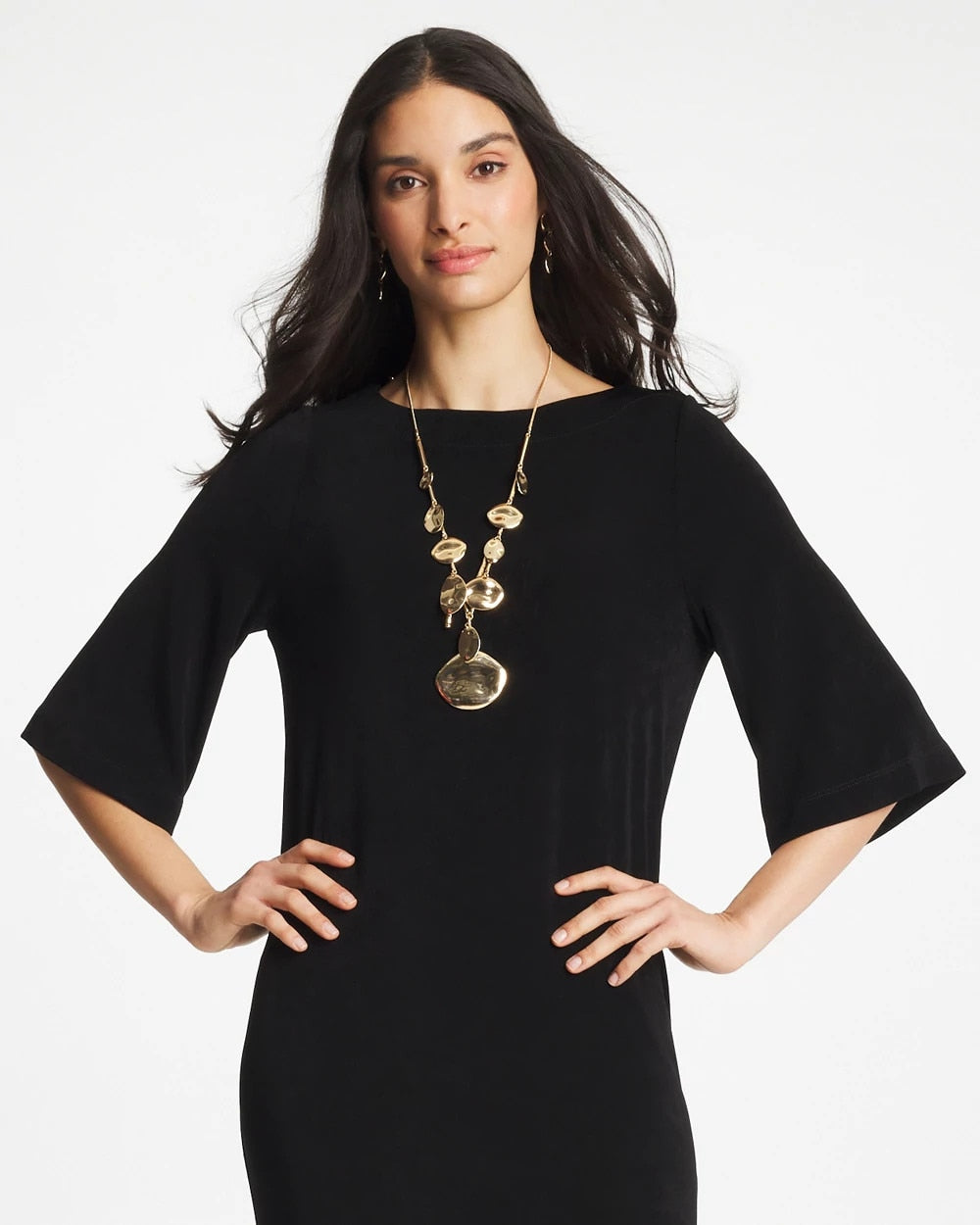 Chico's Outlet Gold Gold Long Single Strand Necklace