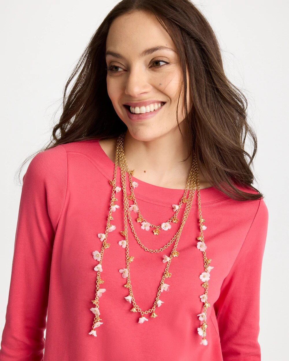 Chico's For Sale Pink Pink Multi-Layer Necklace