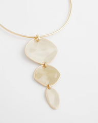 Chico's For Sale White/Gold Linear Reversible Pendant Necklace