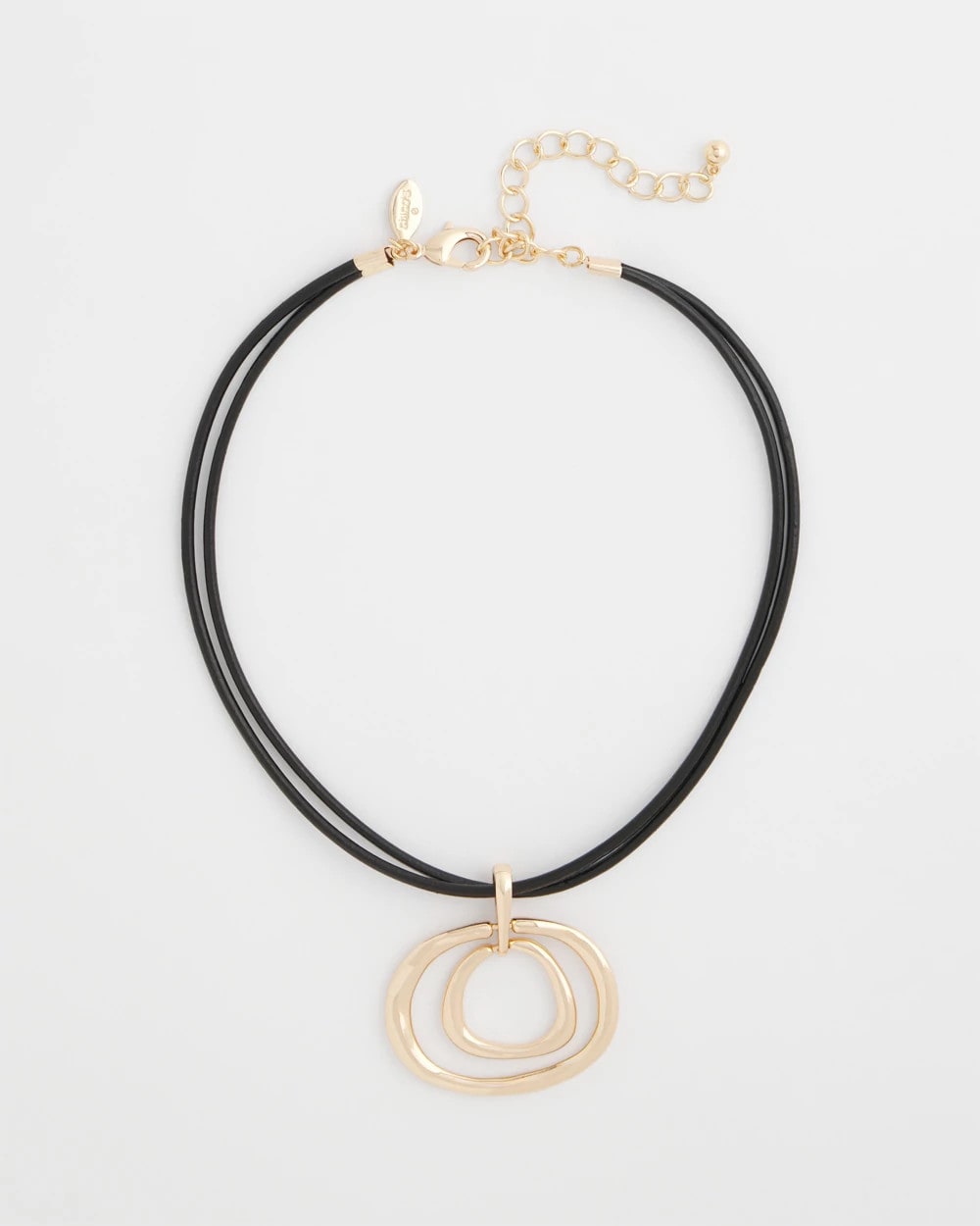 Chico's Online Gold Gold Tone Rings Pendant Necklace
