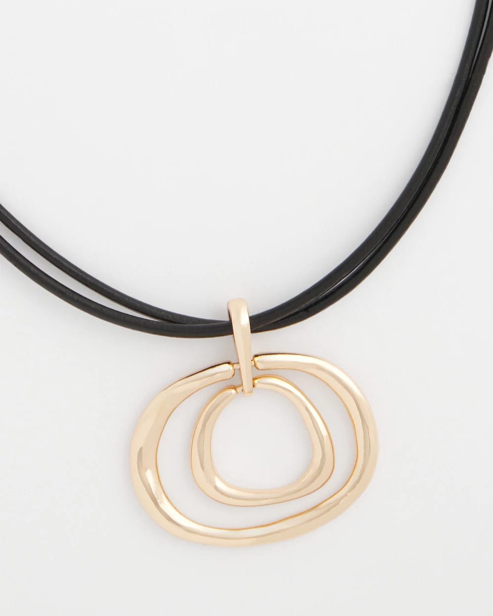 Chico's Online Gold Gold Tone Rings Pendant Necklace