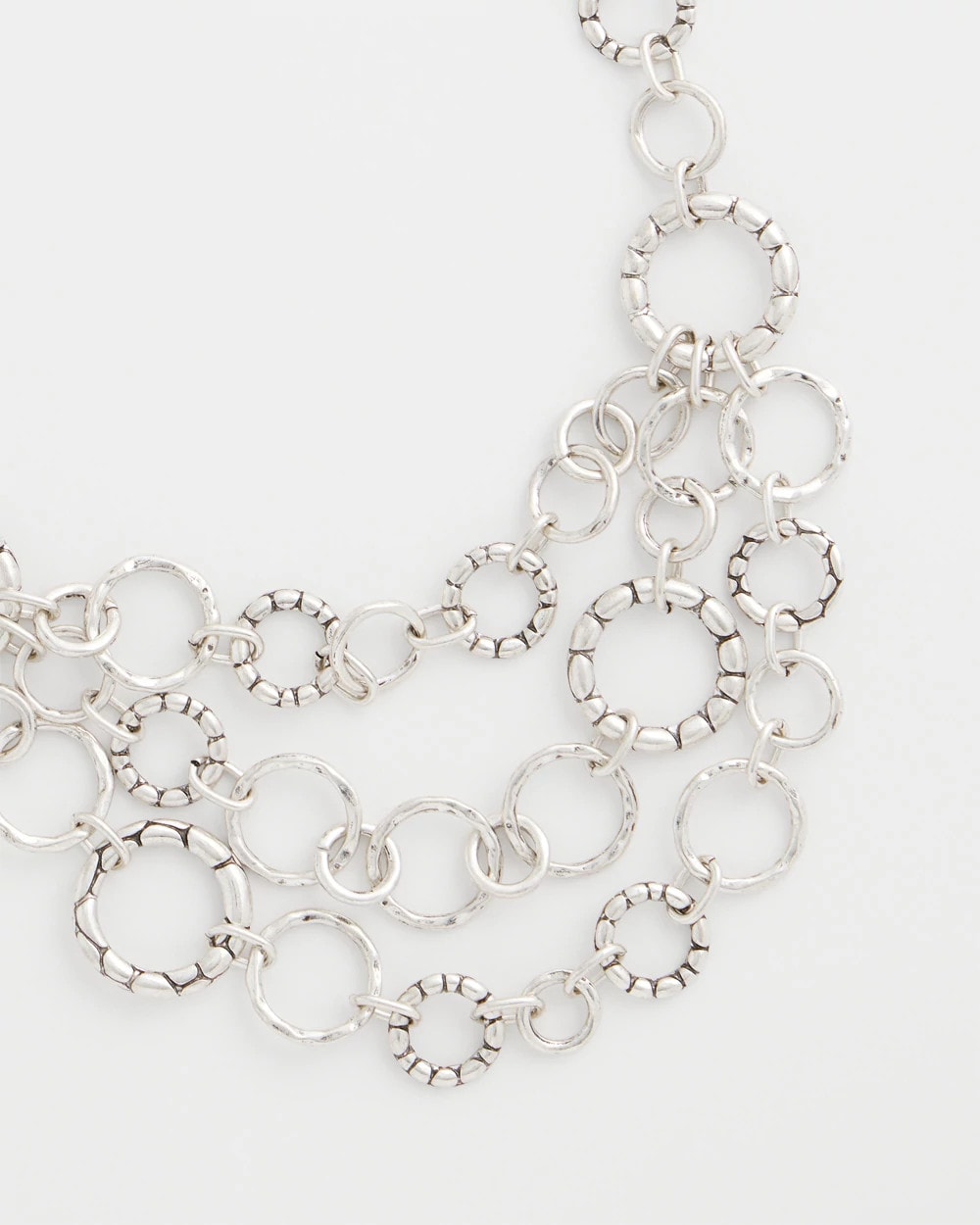 Chico's Discount Silver Silver Multistrand Bib Necklace