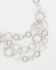 Chico's Discount Silver Silver Multistrand Bib Necklace