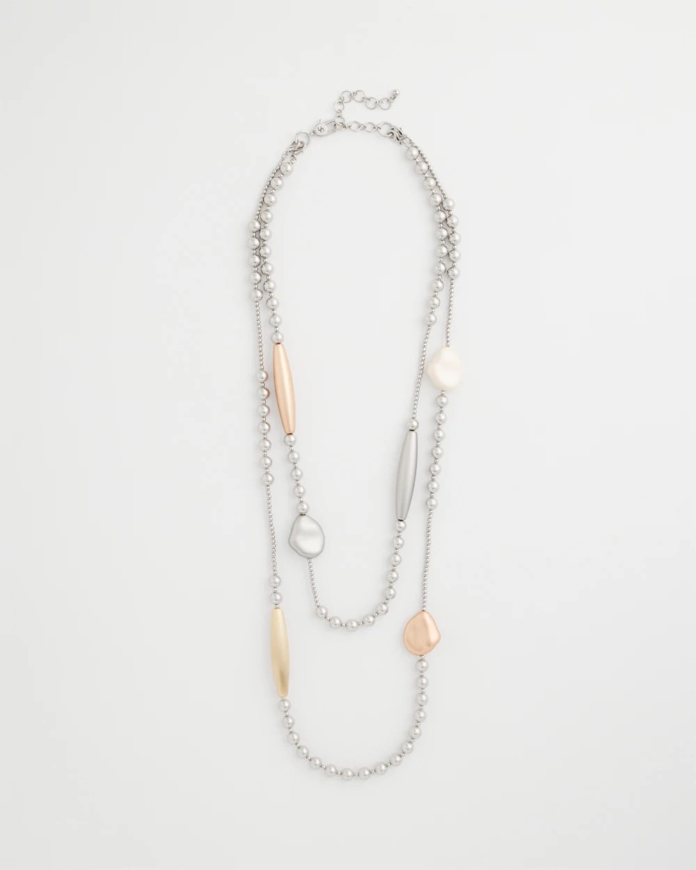 Chico's Sale Mixed Metals Copper and Silver Double Strand Necklace