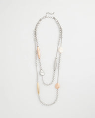 Chico's Sale Mixed Metals Copper and Silver Double Strand Necklace