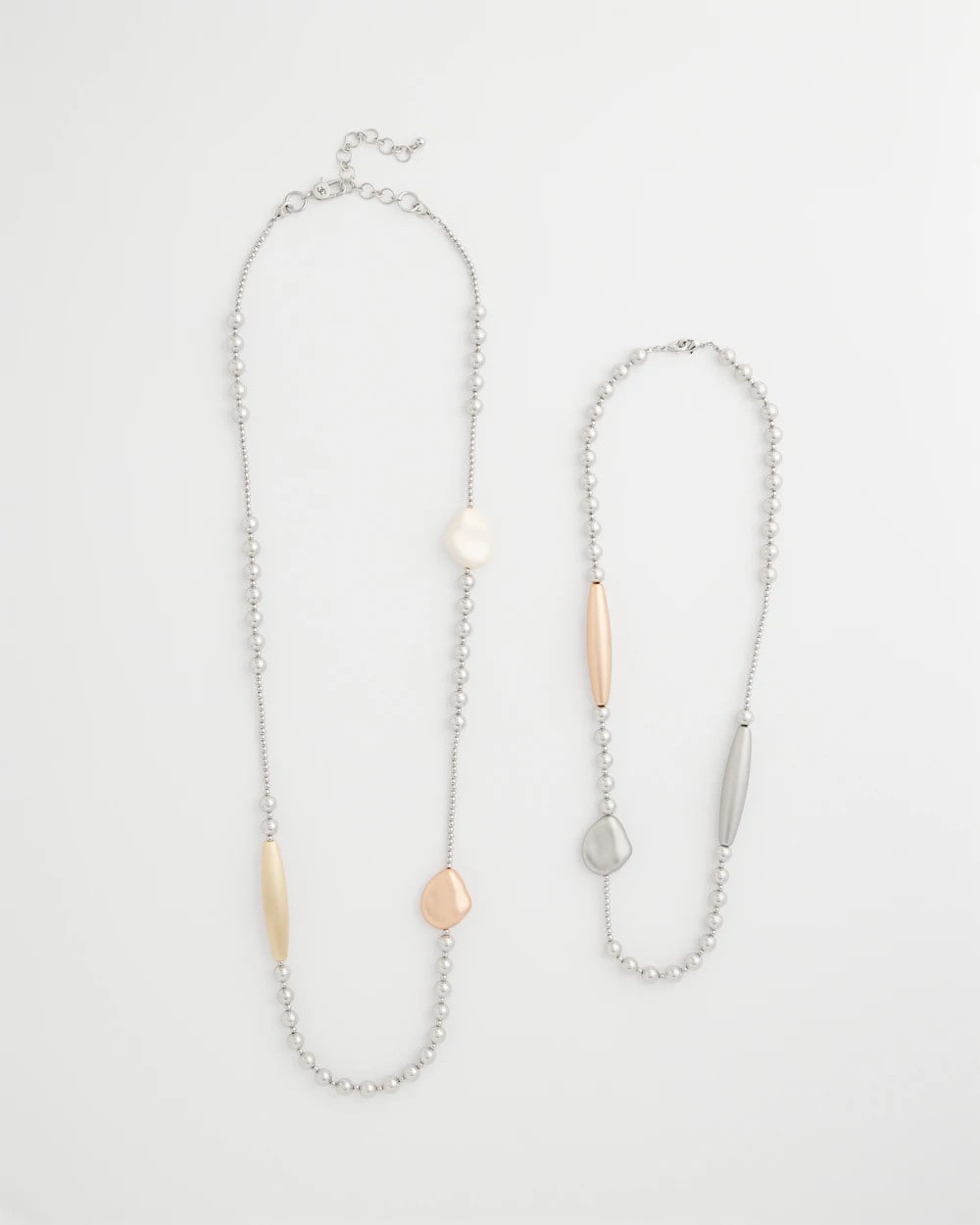 Chico's Sale Mixed Metals Copper and Silver Double Strand Necklace