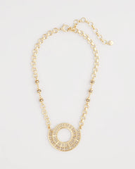 Chico's For Sale Gold Sparkling Goldtone Circle Pendant Necklace