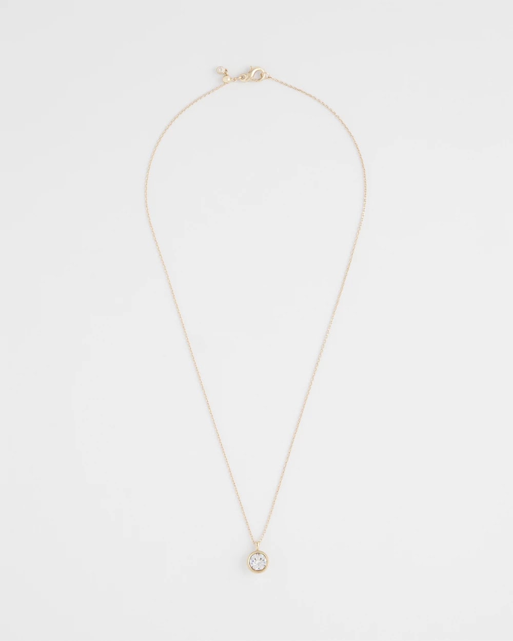 Chico's Online Gold Bezel Set Pendant Goldtone Necklace